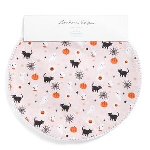 NWT London Kaye Set of 4 Cotton Spooky Daisy Placemats 16”